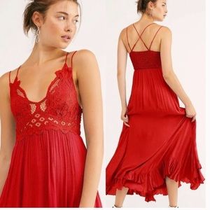Free people Adella XS red dress